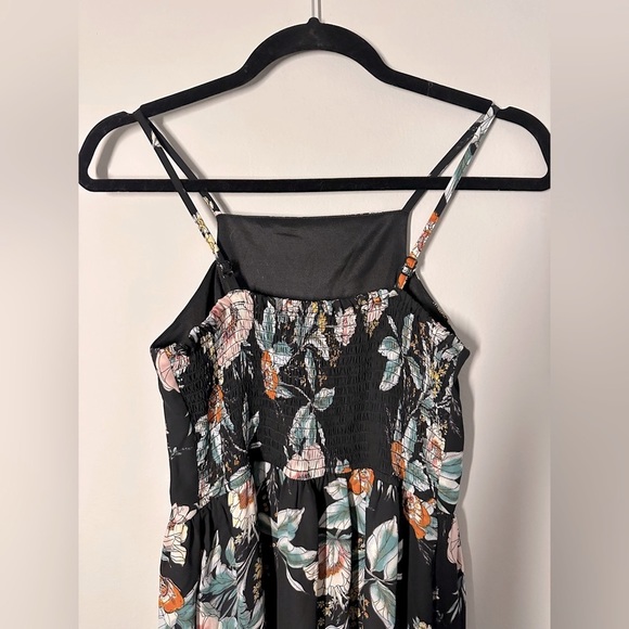 Floral Short Romper with Open Maxi Dress in Navy - Picture 5 of 7